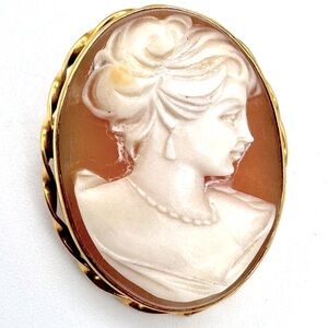 🤍🧡 14k gold cameo pin-pendant 🧡🤍